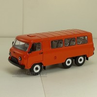 12059-9-УСР УАЗ-452К автобус длиннобазный 3-х осный (пластик крашенный) оранжевый